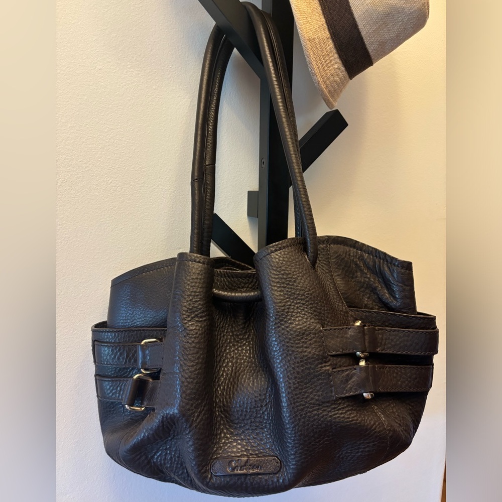 Cole Haan- Leather Satchel Bag- Dark Brown Color Excellent Pre-Owned Condition.